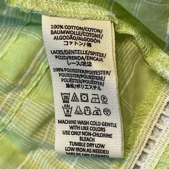 Free People Time‎ Out Lace Tunic Top SMALL Lime Combo - Picture 8 of 10